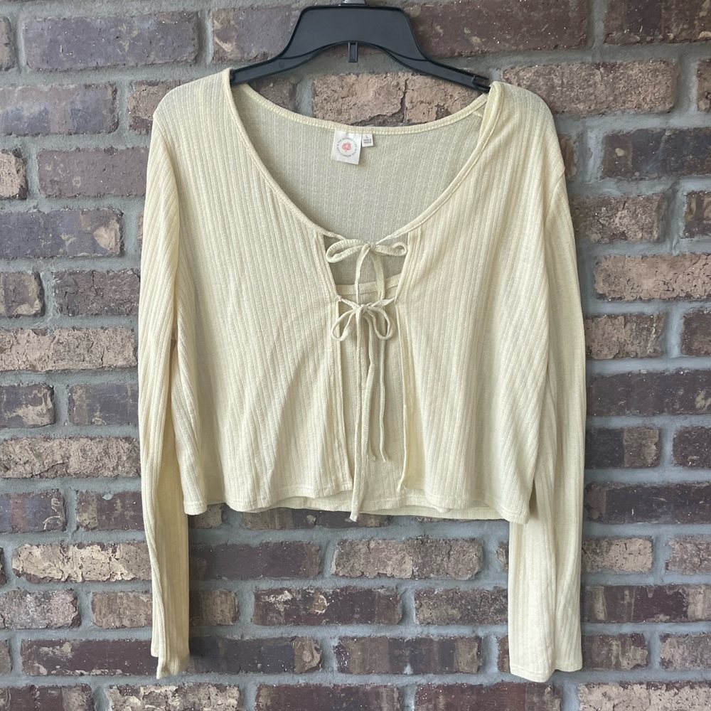 Tie top sweater with tank built in!